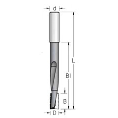 Фреза спиральная паз под замок Z2 D16 B25 L130 хвостовик 12  WPW DT16002M
