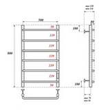 Полотенцесушитель электрический Point PN08858 П6 500x800 диммер справа, хром