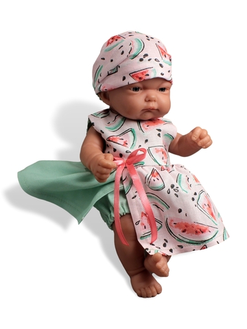 Платье с комбинированной юбкой - На кукле. Одежда для кукол, пупсов и мягких игрушек.