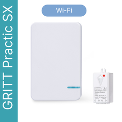 Умный беспроводной выключатель GRITT Practic SX 1кл. белый комплект: 1 выкл. IP67, 1 реле 1000Вт 433 + WiFi с управлением со смартфона, A181101MWWF