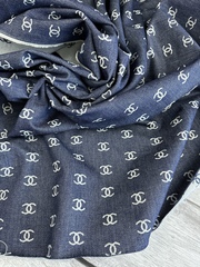 Джинсовая ткань Chanel Jeans с логотипом, темно-синий, Италия