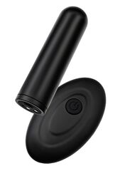 Черная перезаряжаемая вибропуля с пультом ДУ RealStick CALIBER - 