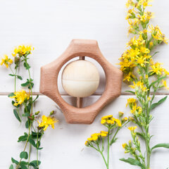 Деревянная погремушка - грызунок Счастливая звездочка Леснушки