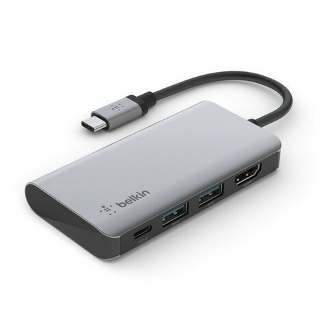 USB-хаб Belkin Connect USB-C 4-in-1 Multiport Adapter, Gray