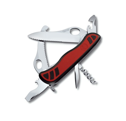 Складной нож Victorinox DUAL PRO red/black One-Hand, серрейторное лезвие с отверстием для открывания одной рукой (0.8371.MWC)