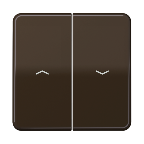 Выключатель управления жалюзи/рольставни кнопочный. Цвет Блестящий коричневый. JUNG CD. 539VU+CD595PBFBR