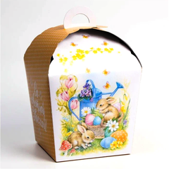 Пасхальная коробочка "Кролики в саду" 17х17х16 см