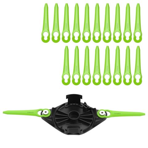 Нож пластиковый 20 шт с диском для двухсторонней установки для триммера Greenworks (2963607)