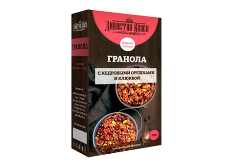 Гранола с кедровыми орешками и клюквой Династия Вкуса, 210г