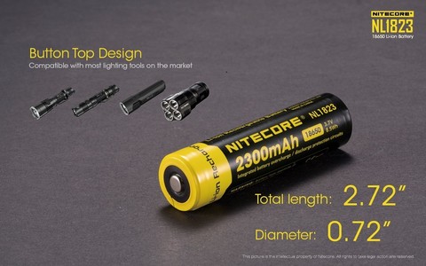 Аккумулятор Nitecore Rechargeable NL1823 18650 Li-Ion 2300mAh
