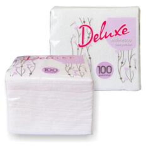 Салфетки бумажные DELUXE 100 шт РОССИЯ