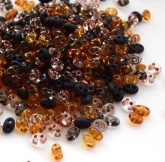 Бисер Twin Микс №31 черно-золотистый