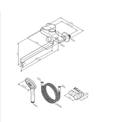 Смеситель для ванны и душа излив 300 мм AM.PM  X-JOY - F85A95000