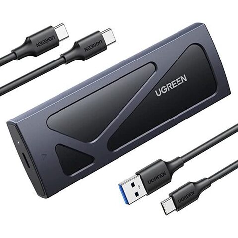 Бокс для диска UGREEN CM578 M.2 NVMe SSD Enclosure с кабелем USB-C / А, серый