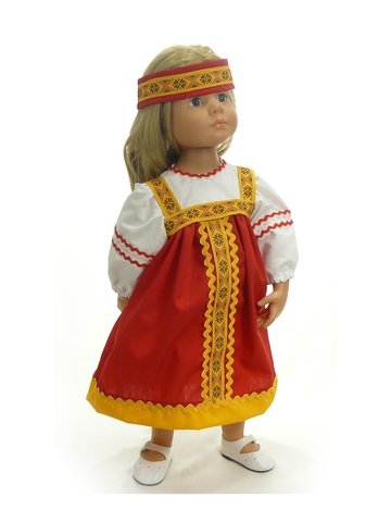 Русский народный костюм. - На кукле. Одежда для кукол, пупсов и мягких игрушек.