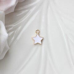 Подвеска Звезда с эмалью 12*10 мм, белая, позолота, П1051