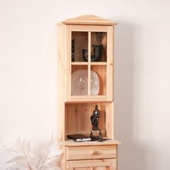 Шкаф Лена однодверный из сосны, с полкой (верхняя часть буфета Лена), в прозрачном лаке