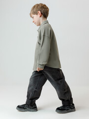 рубашка  для мальчика  КР 302794/хаки 6206 к642