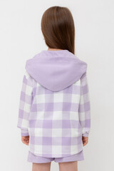 рубашка  для девочки  КР 302698-1/пастельно-лиловый,клетка виши к541