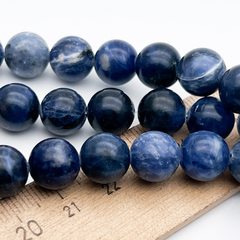 Содалит бусины, диаметр 10-10,2 мм, цена за 18 шт (1/2 нити)