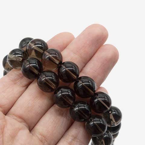 Раухтопаз (дымчатый кварц) натуральный, бусины в форме шара 12мм