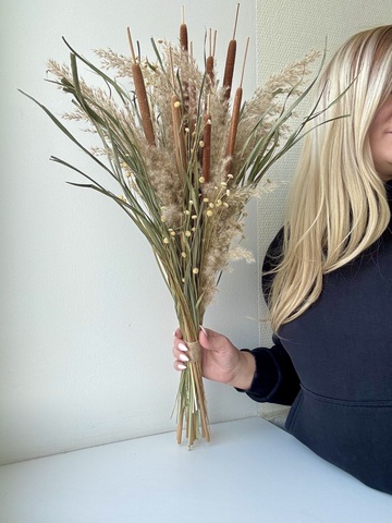 Букет из камыша и рогоза сухоцвет «А у меня камыш»