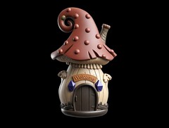 Силиконовый молд № 427 домик Гриб 2 D № 2 ( серия домики для гномов и фей)