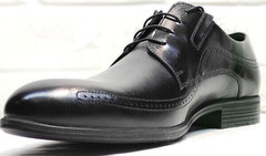 Стильные мужские туфли броги Ikoc 3416-1 Black Leather.