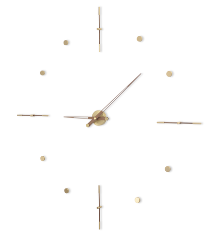 Часы Nomon Mixto Gold N 125, полированная латунь/орех. D=125cм