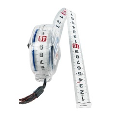 Рулетка КОБАЛЬТ Высота  7,5м x 25мм прозрачный корпус (мех.стопор, 2-сторонняя шкала, бело (247-286)