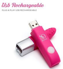 Ярко-розовый вибростимулятор Get Lucky USB Vibrator - 12 см. - 