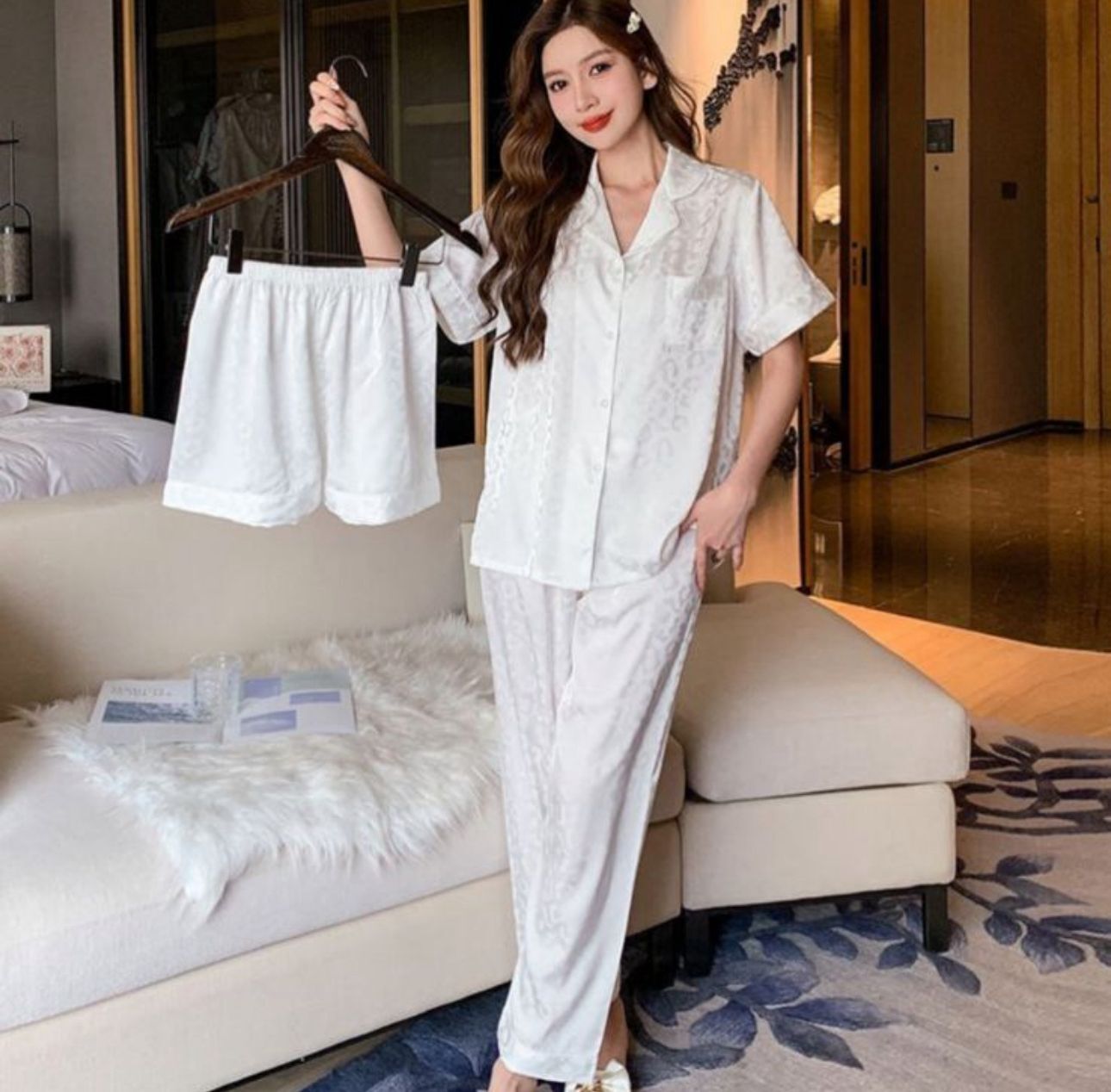 Домашняя одежда Leisure wear Тройка Белая