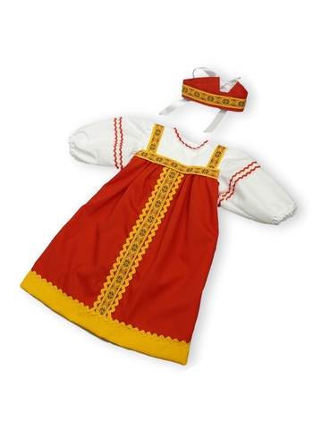 Русский народный костюм. - Желтый. Одежда для кукол, пупсов и мягких игрушек.