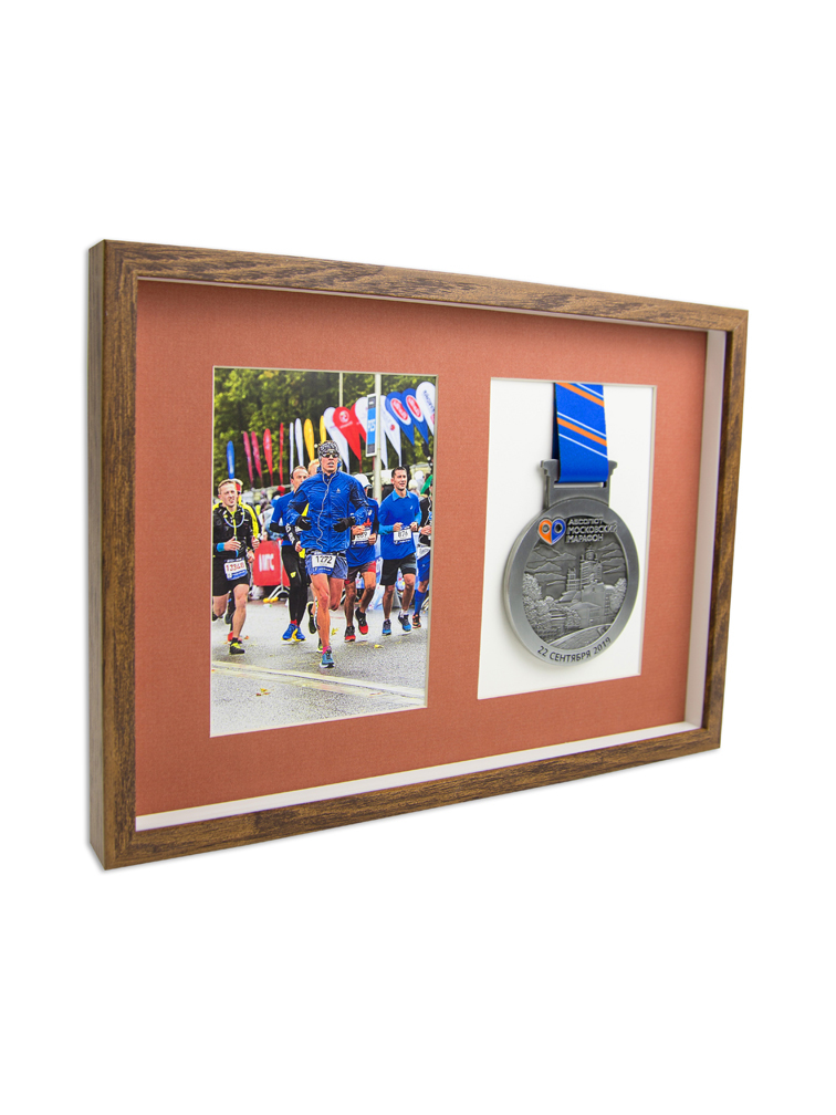 Рамка для медали и фото (классический-коричневый)