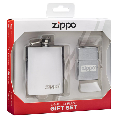 Подарочный набор: фляжка 89 и зажигалка в коробке ZIPPO