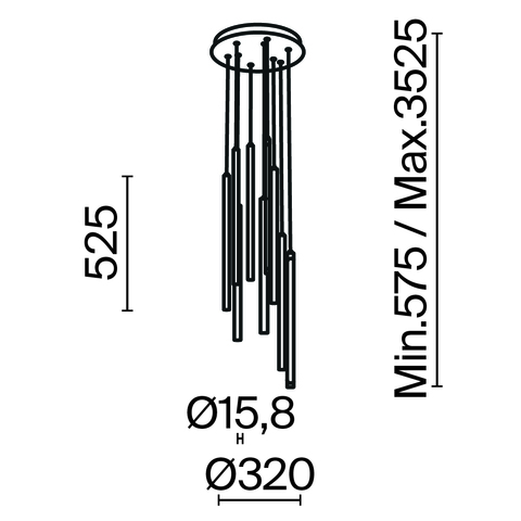 Подвесной светильник Maytoni Light stick MOD236PL-L54B3K