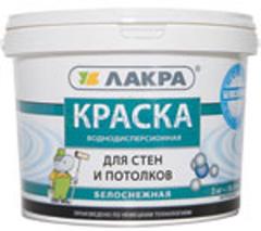 Краска акриловая Лакра для стен и потолков белоснежная, 40 кг