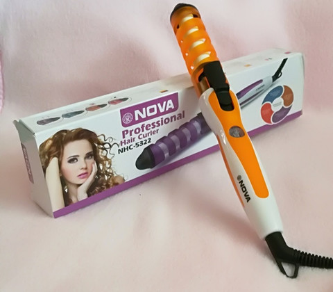 Спиральная плойка для завивки волос Nova Professional Hair Curler Orange Оранжевая