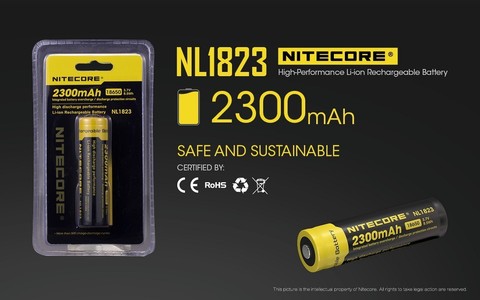 Аккумулятор Nitecore Rechargeable NL1823 18650 Li-Ion 2300mAh