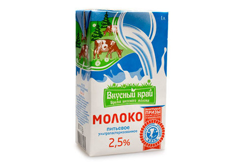 Молоко 2.5% "Вкусный край", 1л