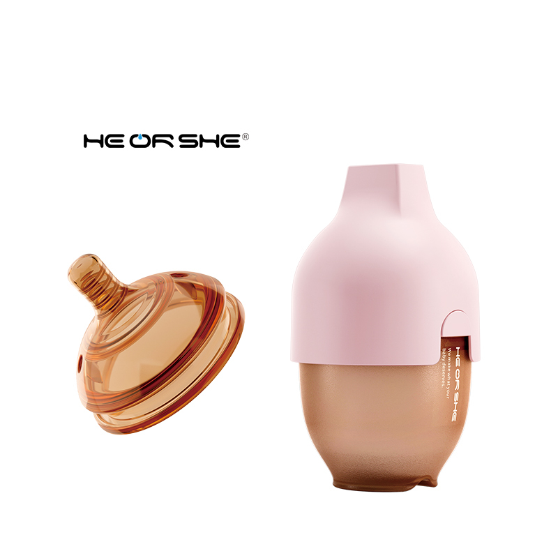 Антиколиковая бутылочка для кормления HEORSHE 160 мл. розовая от 0 месяцев с соской S медленного потока
