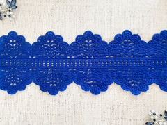 Кружево матовое плетеное, ш. 9,1 см, электрик
