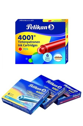 Картридж с чернилами Pelikan Ink 4001 TP/6, International Short, Brilliant Red (301192)
