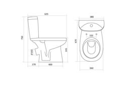 Унитаз-компакт Анимо 1WH302137 с диагональным выпуском