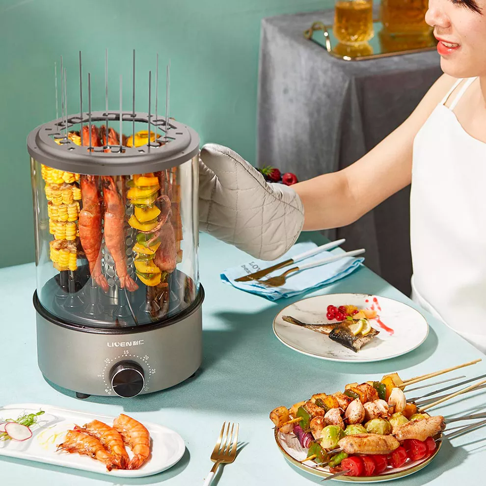 Электрошашлычница Liven Automatic Rotating Barbecue Hut KL-J121 - купить по  выгодной цене | Xiaomi Moscow