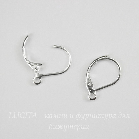 Швензы с французским замком, 16х10 мм (цвет - серебро)