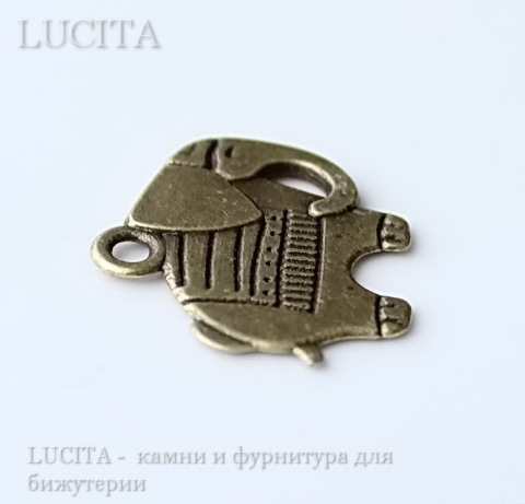 Подвеска "Слон" 21х19 мм (цвет - античная бронза) ()