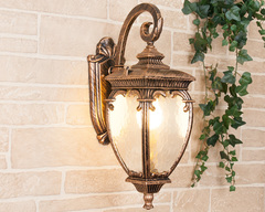 Уличный настенный светильник Andromeda D черное золото GLYF-8024D