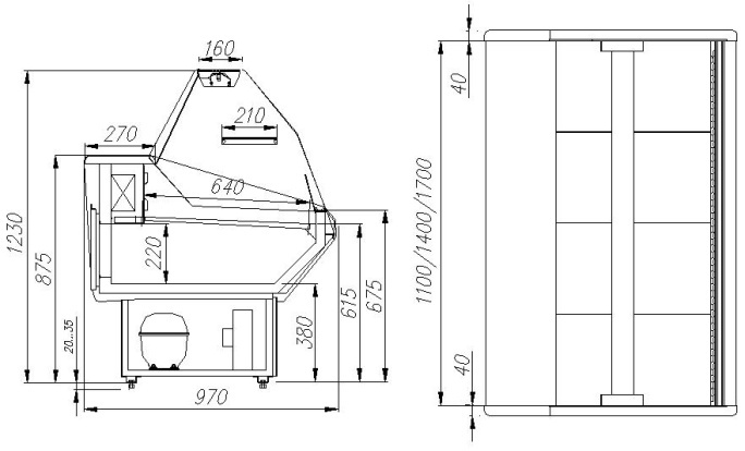 Витрина универсальная POLUS G95 SV 1,8-1 (ВХСр-1,8)