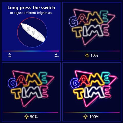 Неоновая вывеска Время игры Начало игры